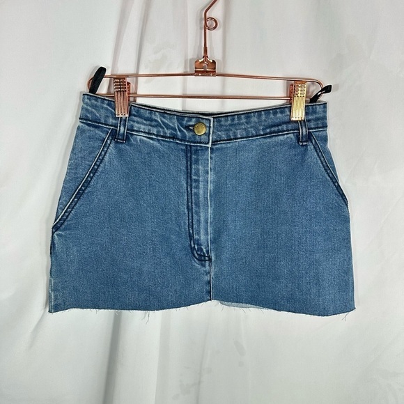 Manoush denim micro mini with rainbow details on pockets size 4 - Picture 2 of 7